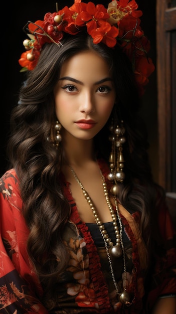 honduras beautiful girl 20 year old phone wallpaper Professional Photo Generative Ai