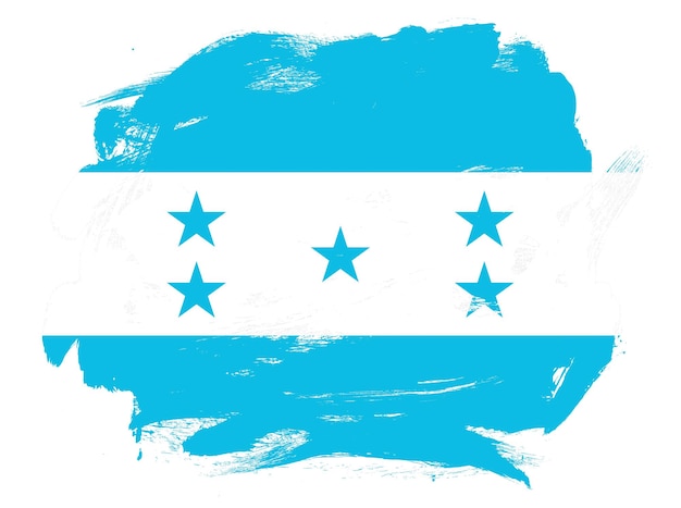 Флаг Гондураса на абстрактном окрашенном белом фоне кисти