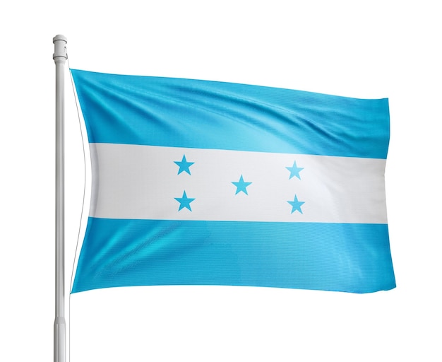 Honduras flag pole on white background