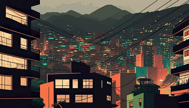 Honduras Tegucigalpa stadsgezicht Creatieve illustratie Ai Genereren