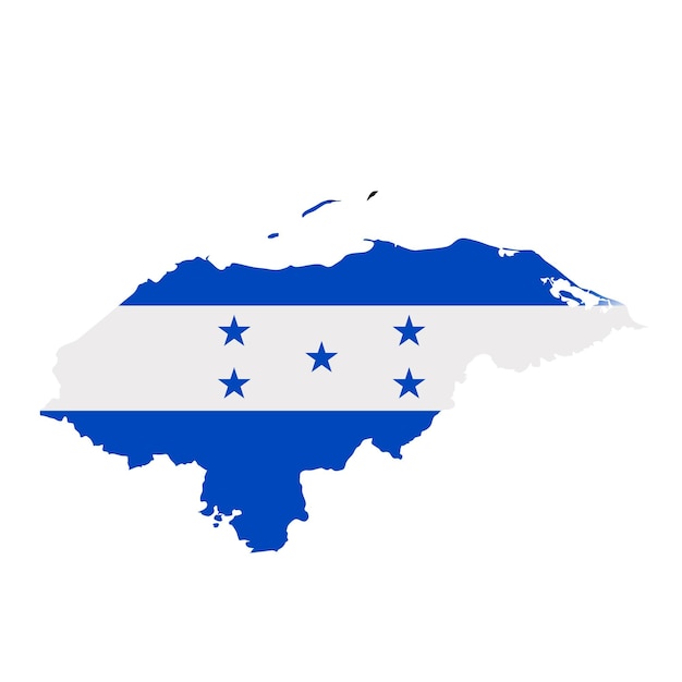 Honduras vlag kaart land overzicht met nationale vlag