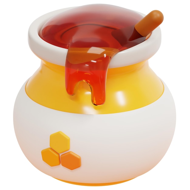 Photo honey 3d render icon illustration