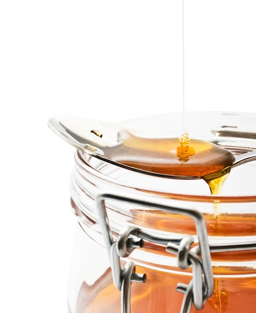 Photo honey bank on a white background