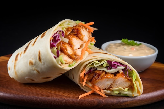 Honey BBQ Chicken and Coleslaw Wrap