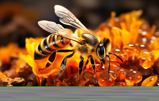 honey bee on honeycomb