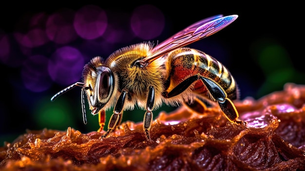 Honey bee working hard Generative AI