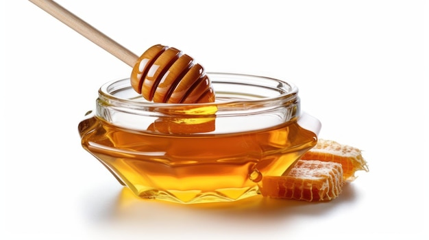 Honey in a bowl with a spoon full of honey