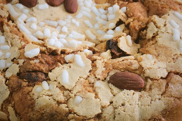 Honey Cake Topped with Resins and Nuts