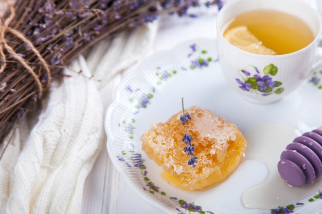 Honey comb on a plate