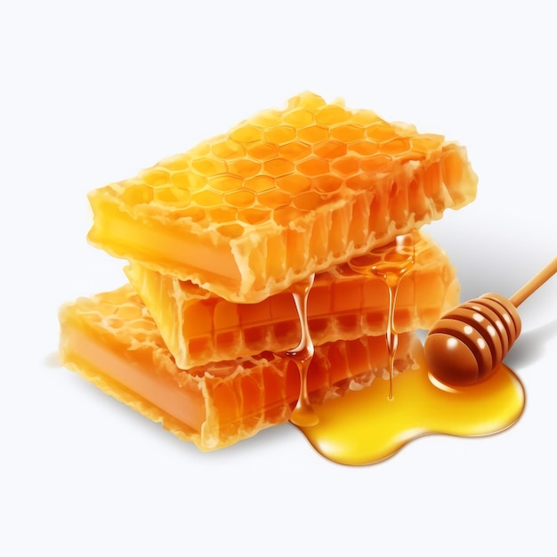 Honey dripping from honeycomb