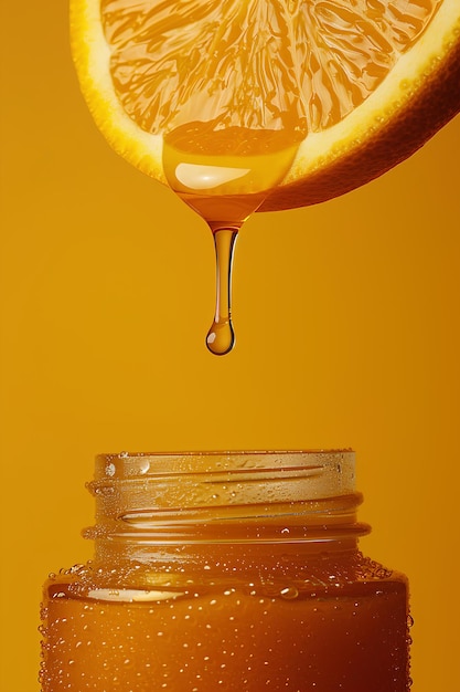 Honey dripping off of orange slice