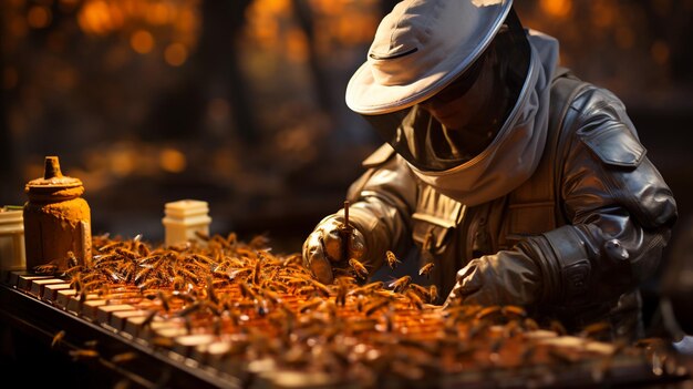 Agricoltura del miele e apicoltura.