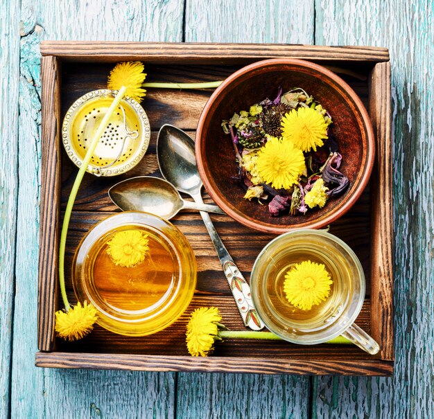 Honey from dandelion flowers