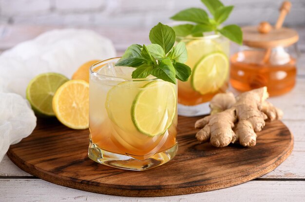 Honey ginger lemonade