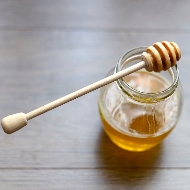 honey on glass jar