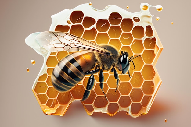 Honey and honeycombs with honey AI Generated