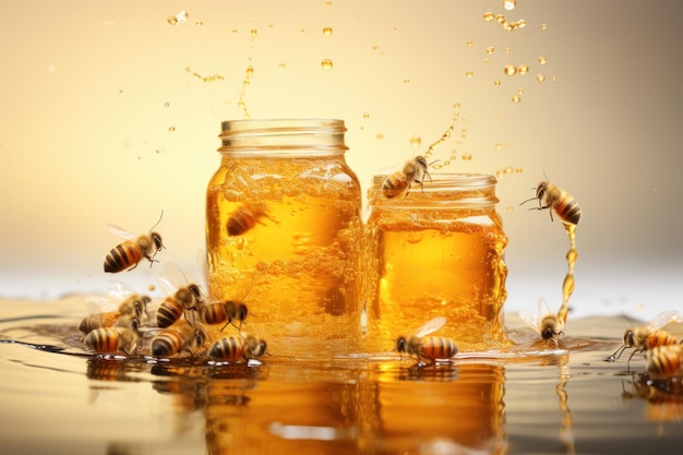 Honey jar background