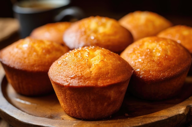 Honey muffins close up