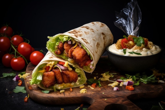 Honey Mustard Chicken and Apple Wrap