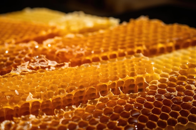 蜂蜜の詰まった蜂蜜生産用ワックスハニカム