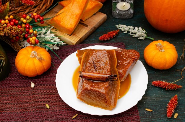 Honey pumpkin traditional dessert of the Dia de Muertos celebration