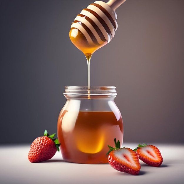 honey and strawberry background