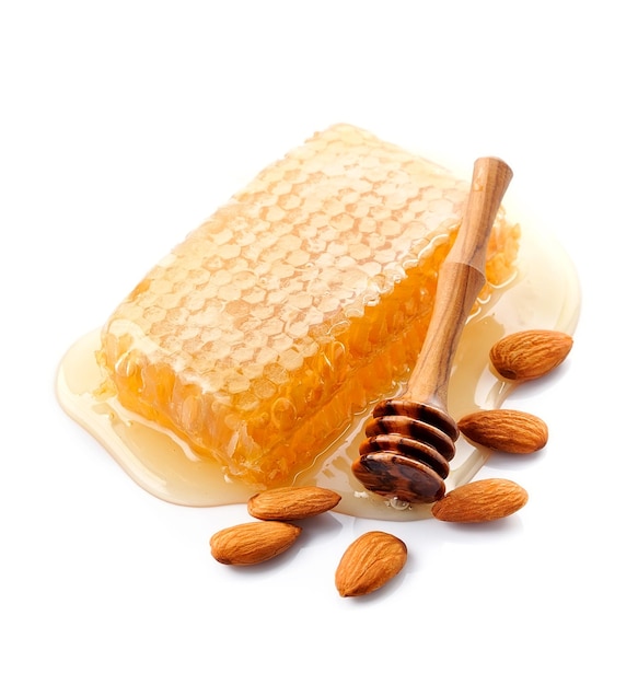 Honey with almonds nuts