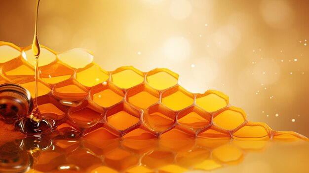 Honeycomb and bee insect animal on white backgroundai generated image