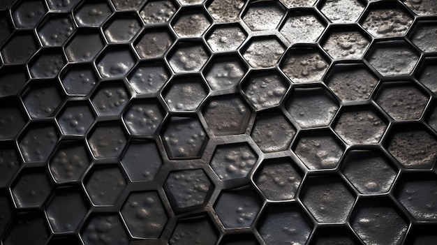 Honeycomb iron metal texture generative ai