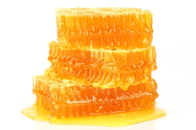 Honeycomb on white background. useful vitamin food