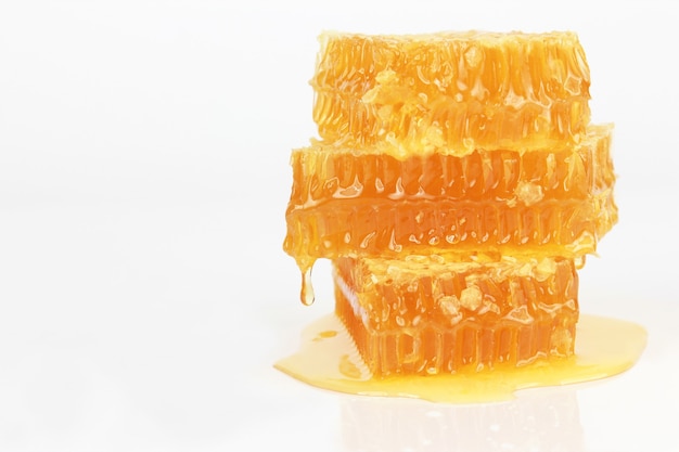 Honeycomb on white background