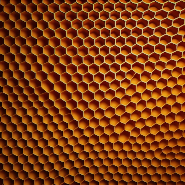 A honeycomb with a yellow background