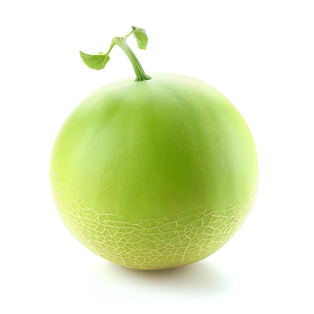 Photo honeydew fruit with round shape and green color sweet and ju isolated clipart on white bg photo