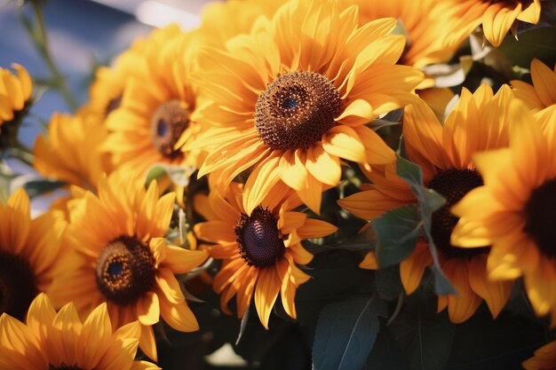 Honeyed Hues Sunflowers and Bees