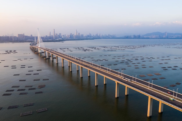 Hong Kong- 16 October 2018: Shenzhen Bay Bridge