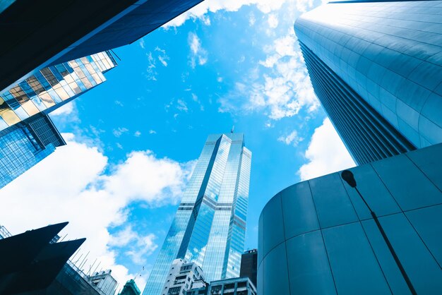 Hong Kong, China skyscraper building in modern city landscape, business urban center of Asia