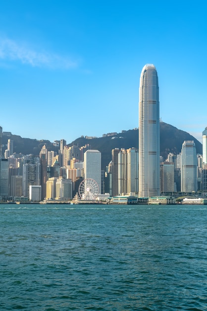 Città di hong kong e architettura moderna