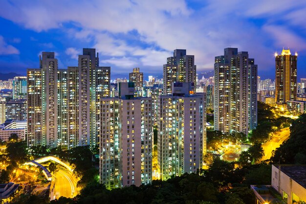 Hong kong city at night