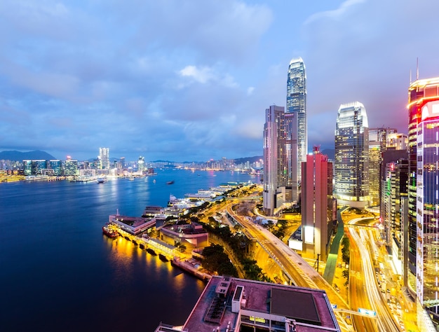 Hong kong city at night