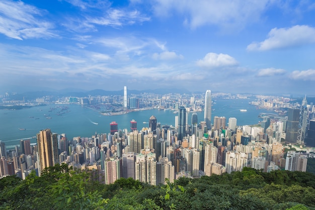사진 홍콩 도시, 피크에서 볼