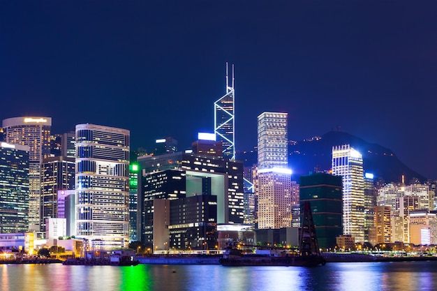 Hong Kong-horizon bij nacht