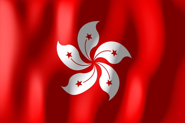 Photo hong kong rippled country flag