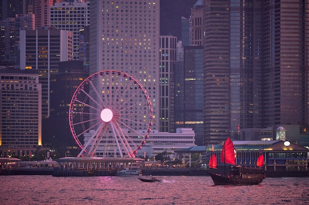 香港のスカイライン。香港、中国