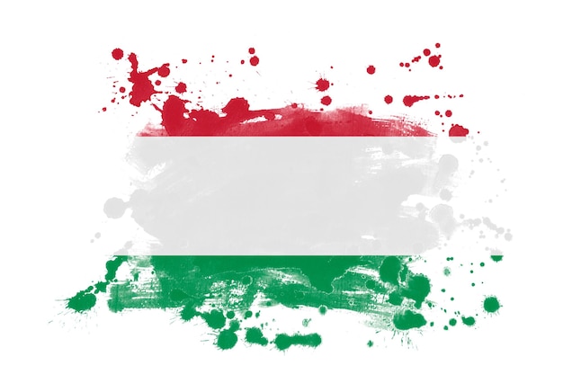 Hongarije vlag grunge geschilderde achtergrond