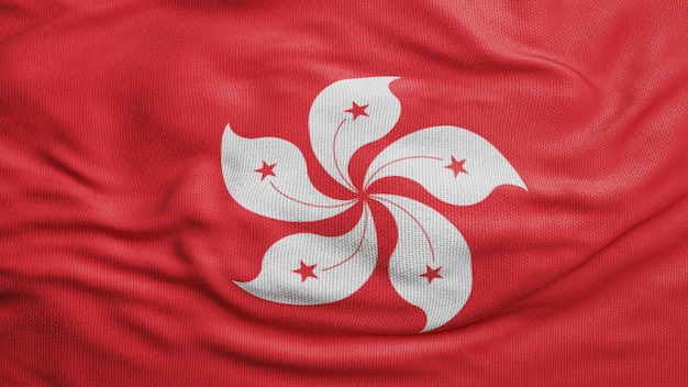 Флаг Гонконга, размахивающий текстурой