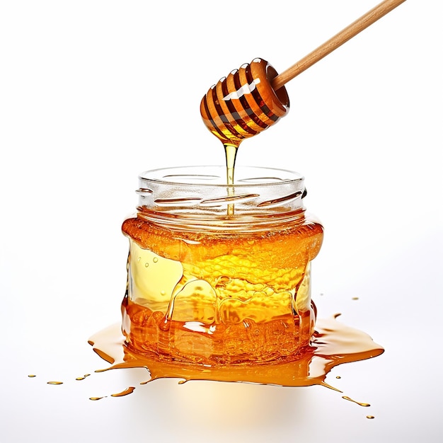 Honing in pot met honingraat