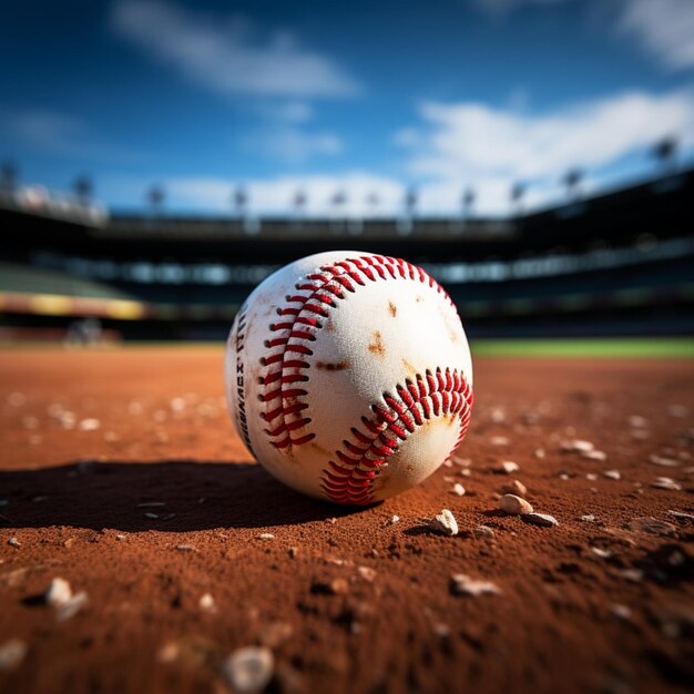 Honkbal op het stadion in het veld krijt lijn sportieve sfeer Voor sociale media Post Size