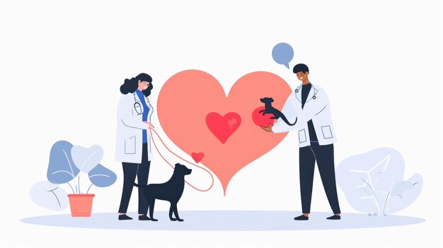 In honor of Valentines Day a veterinarian checks pets healthy hearts by giving them heartshaped tr