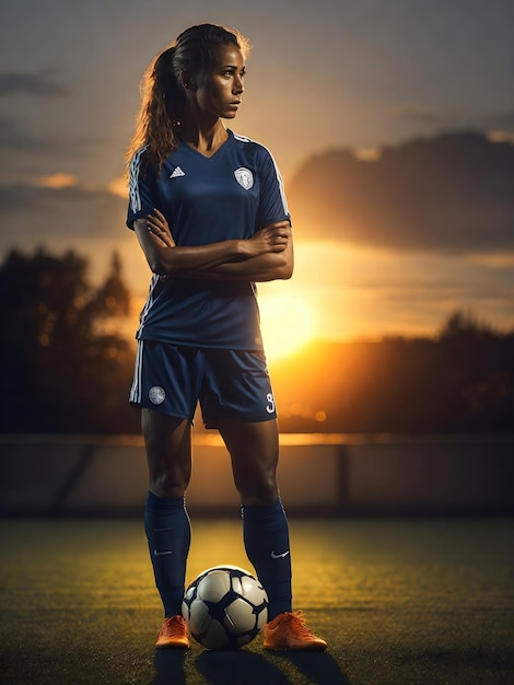 Photo honoring women soccer players ai generated