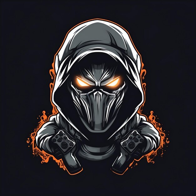 Hooded face gamer logo